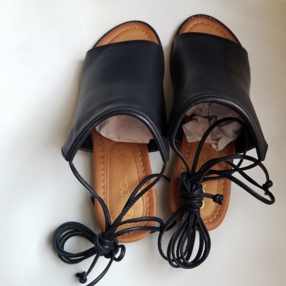 Black Sociology Sandals